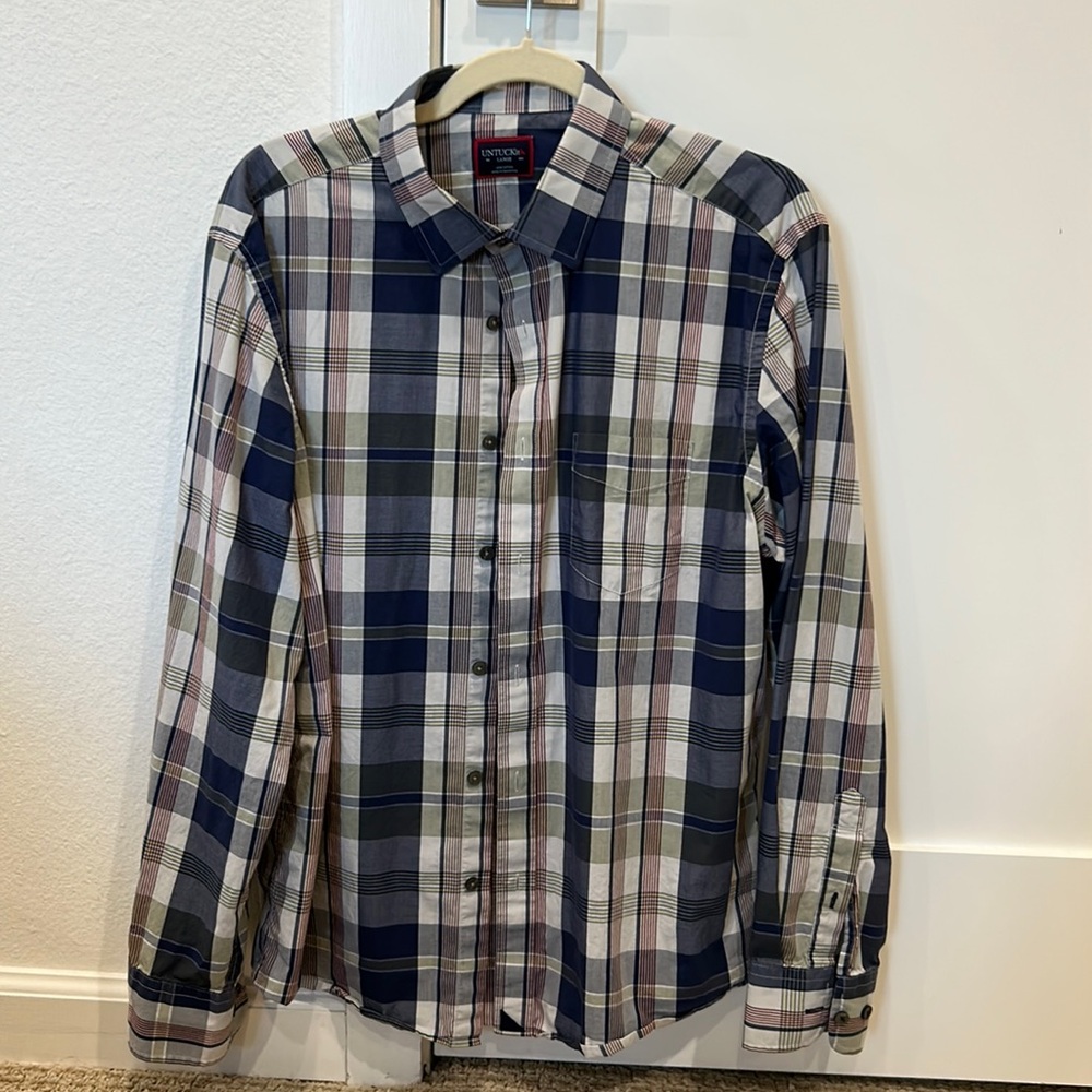 UNTUCKit Men Size L Long Sleeve Button Down